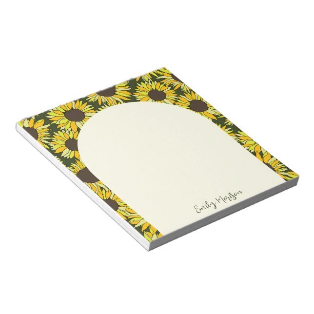 Bloc De Notas cabeza de girasol flor de verano (Lado Derecho)