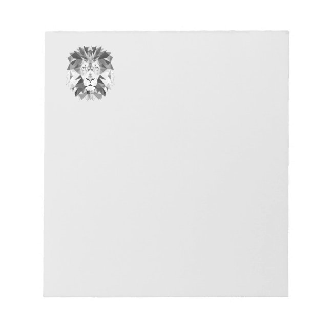 Bloc De Notas Cabeza de Leones Geométricos Plateados (Frente)
