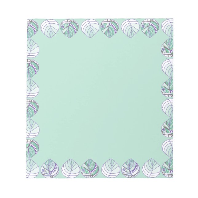 Bloc De Notas Cabeza de pescado deja algas marinas múltiples (Frente)