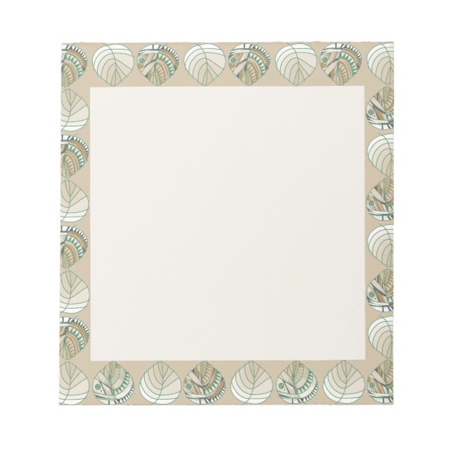 Bloc De Notas Cabeza de pescado deja hongo berenjena verde marró (Frente)