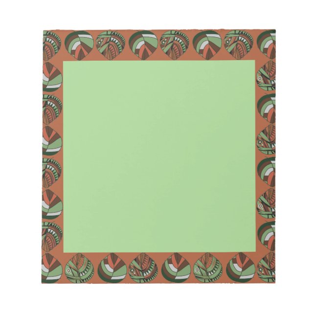 Bloc De Notas Cabeza de pescado deja Lilac blanco negro (Frente)