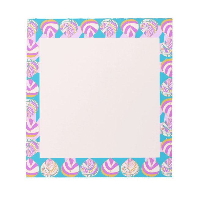 Bloc De Notas Cabeza de pescado deja Lilac Oro Turquesa (Frente)