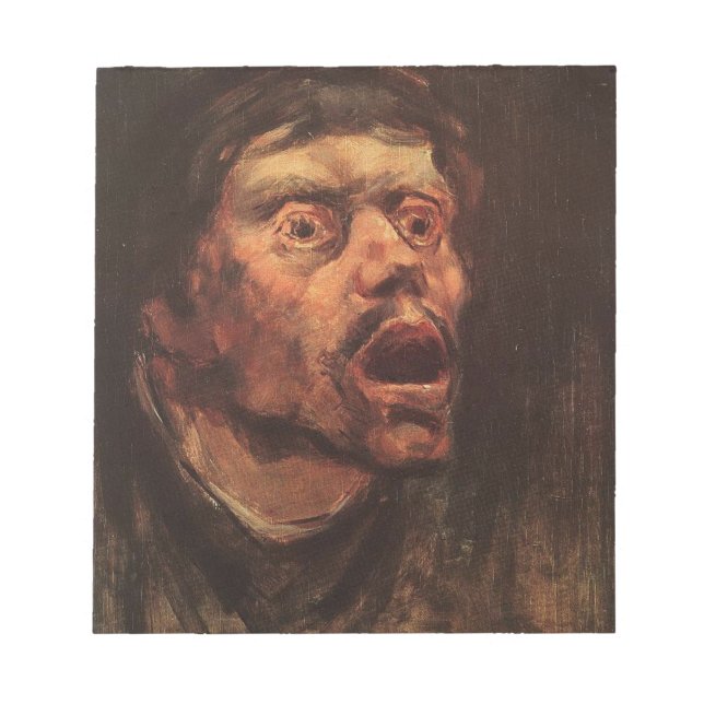 Bloc De Notas Cabeza de un hombre enojado (tristeza y sufrimient (Frente)