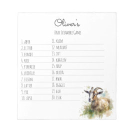 Bloc De Notas Cabra de granja acuarela, personalizado