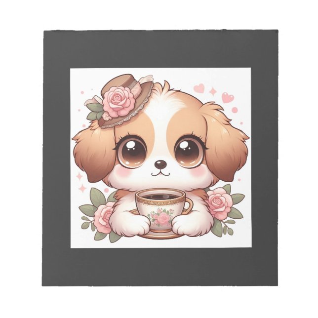 Bloc De Notas Cachorro Antiguo con Té (Frente)
