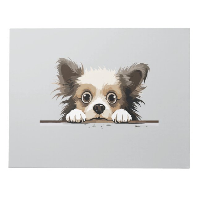 Bloc De Notas Cachorro de cachorro Peeking Cute Adorable Gracios (Frente)