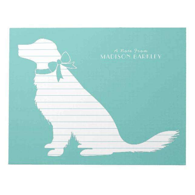 Bloc De Notas Cachorro de perro de Golden Retriever (Frente)