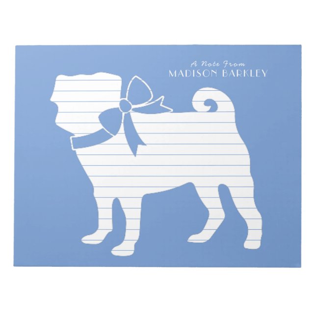 Bloc De Notas Cachorro de perro Pug (Frente)