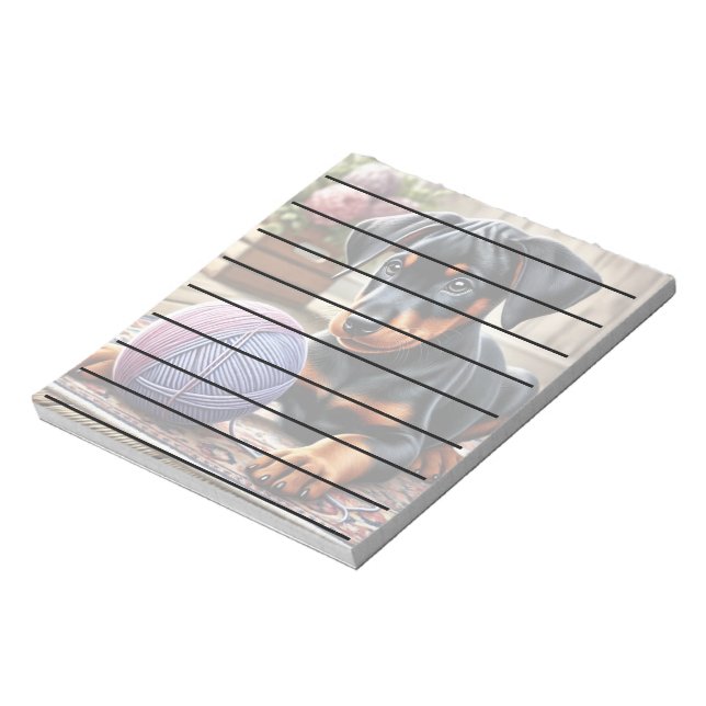 Bloc De Notas Cachorro doberman con grano de arena sobre una alf (Lado Izquierdo)