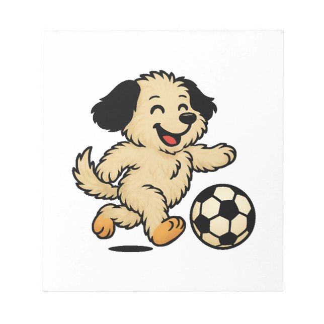Bloc De Notas Cachorro jugando fútbol (Frente)