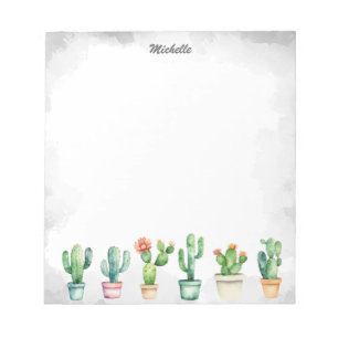Bloc De Notas Cactus Cacti De Agua Moderno Suculento Del Desiert