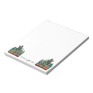 Bloc De Notas Cactus Garden Cute Watercolor En Pot