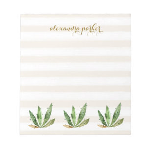 Bloc De Notas Cactus Glam Rayas Neutrales del Desierto