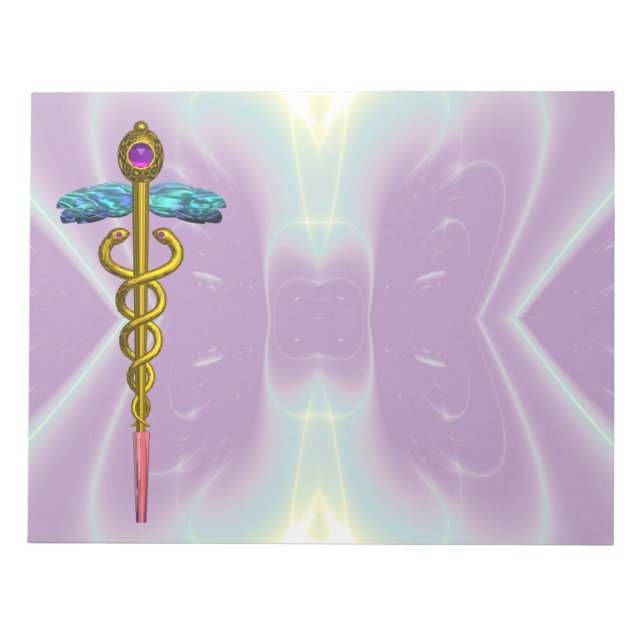 Bloc De Notas CADUCEUS, amatista dorado vibrante Violet Blue Pur (Frente)