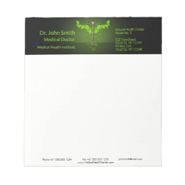 Bloc De Notas Caducto médico alternativo holístico hojas verdes