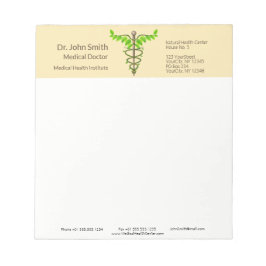 Bloc De Notas Caducto médico alternativo Verde deja beige