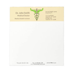 Bloc De Notas Caducto médico alternativo Verde deja beige