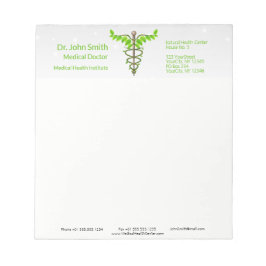 Bloc De Notas Caducto médico alternativo Verde deja blanco