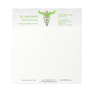 Bloc De Notas Caducto médico alternativo Verde deja blanco