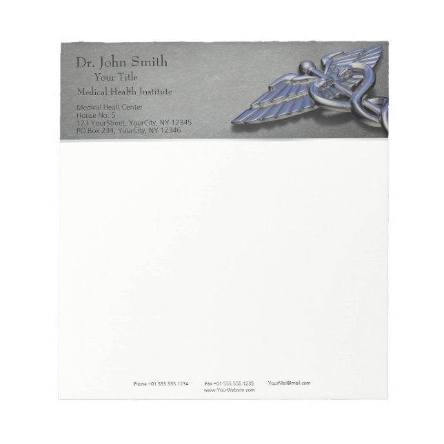 Bloc De Notas Caducto médico profesional cromado - Notepad (Frente)