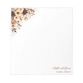 Bloc De Notas Cae en matrimonio rústico marrón y marfil Rosa de