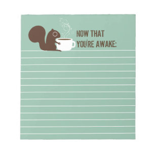 Bloc De Notas Café de ardilla Lover con texto de Personalizable