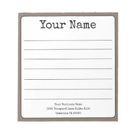 Bloc De Notas Café Simple Marrón Retro Añade Tu Nombre Rayado