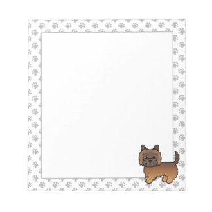 Bloc De Notas Cairn Terrier Castaño Rojo Atigrado Perro De Dibuj