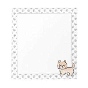 Bloc De Notas Cairn Terrier crema perro de dibujos animados lind