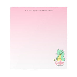 Bloc De Notas Cake (Cat + Snake) Pink Notepad