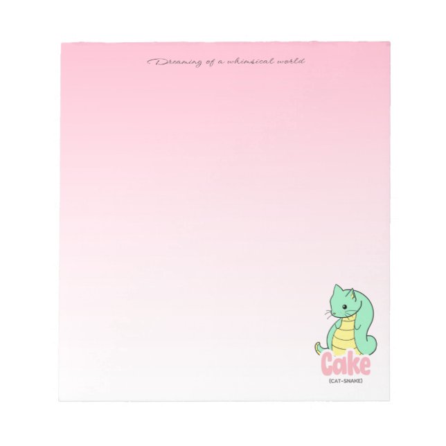 Bloc De Notas Cake (Cat + Snake) Pink Notepad (Frente)