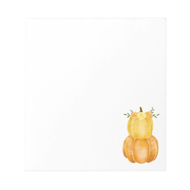 Bloc De Notas Calabaza acuática Rosas florales amarillos (Frente)