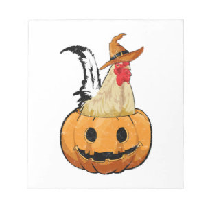 Bloc De Notas Calabaza de Halloween Bruja Linda Gallina
