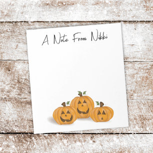 Bloc De Notas Calabaza de Halloween Cute Jack O'lanterns Whimsic