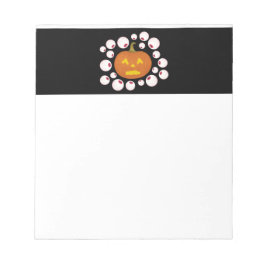 Bloc De Notas Calabaza Jack-o-Lantern y los ojos amarillos en la