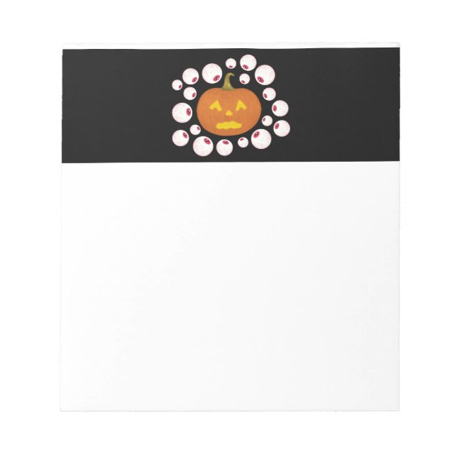 Bloc De Notas Calabaza Jack-o-Lantern y los ojos amarillos en la (Frente)