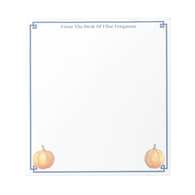 Bloc De Notas Calabaza Naranja de caída inagotable | Nota De (Frente)