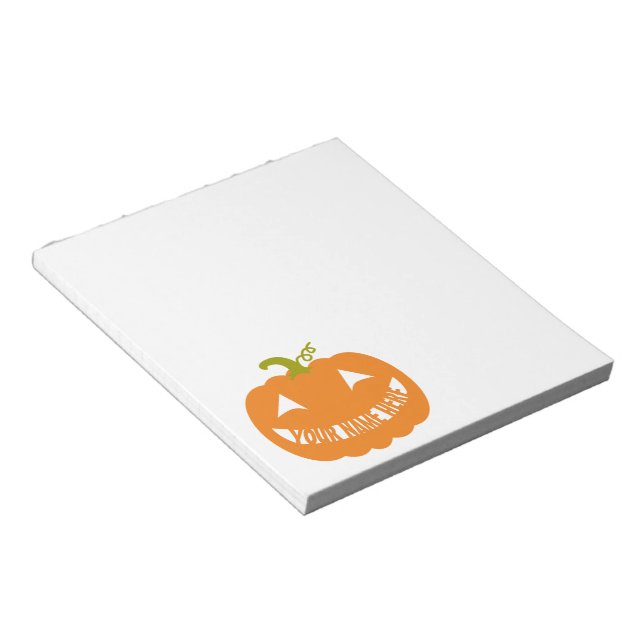 Bloc De Notas Calabaza personalizada de Halloween (Lado Derecho)