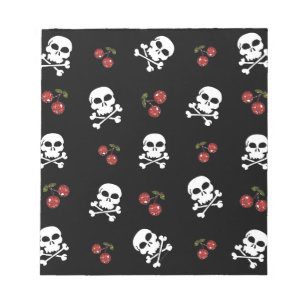 Bloc De Notas Calaveras y cerezas rocosas de RAB en negro