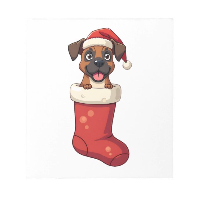 Bloc De Notas Calcetín de Navidad de Boxer (Frente)