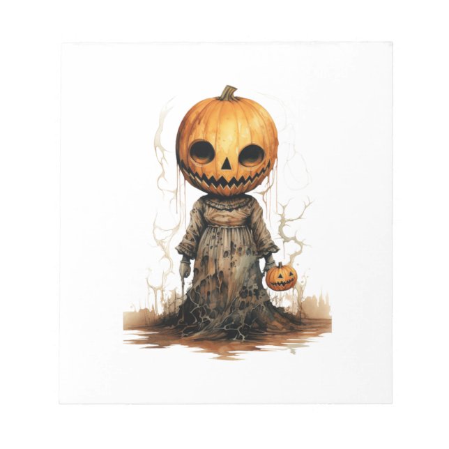 Bloc De Notas Calcomanía de muñeca de calabaza de Halloween (Frente)