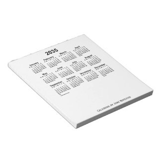 Bloc De Notas Calendario Blanco 2035 de Janz Notepad