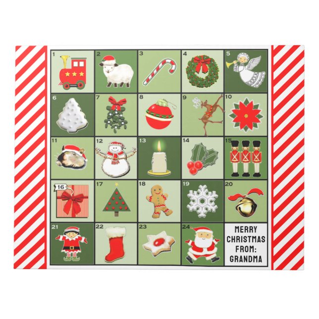 Bloc De Notas Calendario de Adviento de Navidad (Frente)