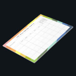 Bloc De Notas Calendario de planificación familiar de Personaliz<br><div class="desc">Moderno Rainbow Diagonal Stripes Geométricos Patrón personalizado de planificación familiar y Bloc de notas de calendario</div>
