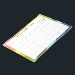 Bloc De Notas Calendario de planificación familiar de Personaliz<br><div class="desc">Moderno Rainbow Diagonal Stripes Geométricos Patrón personalizado de planificación familiar y Bloc de notas de calendario</div>