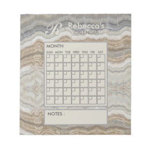 Bloc De Notas Calendario de planificación personal mensual de má