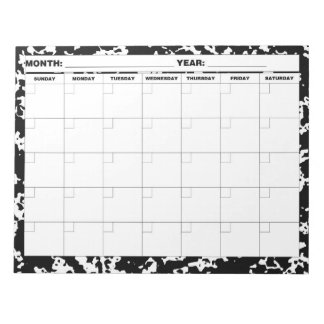 Bloc De Notas Calendario en Blanco de Composición