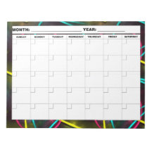 Calendario en blanco Neon 80