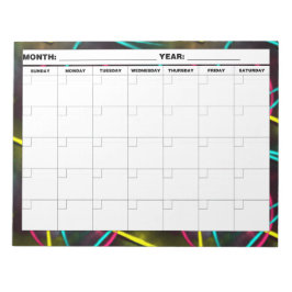 Bloc De Notas Calendario en blanco Neon 80