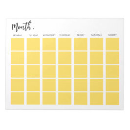 Bloc De Notas Calendario mensual en blanco